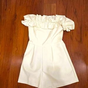 Off the shoulder cream coloured romper